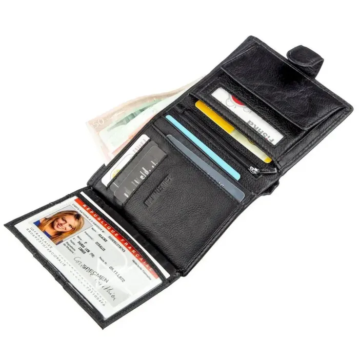 Невеликий шкіряний гаманець ST Leather 18832 Чорний