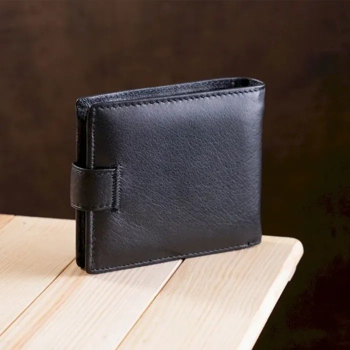 Превосходный мужской бумажник ST Leather 18834 Черный