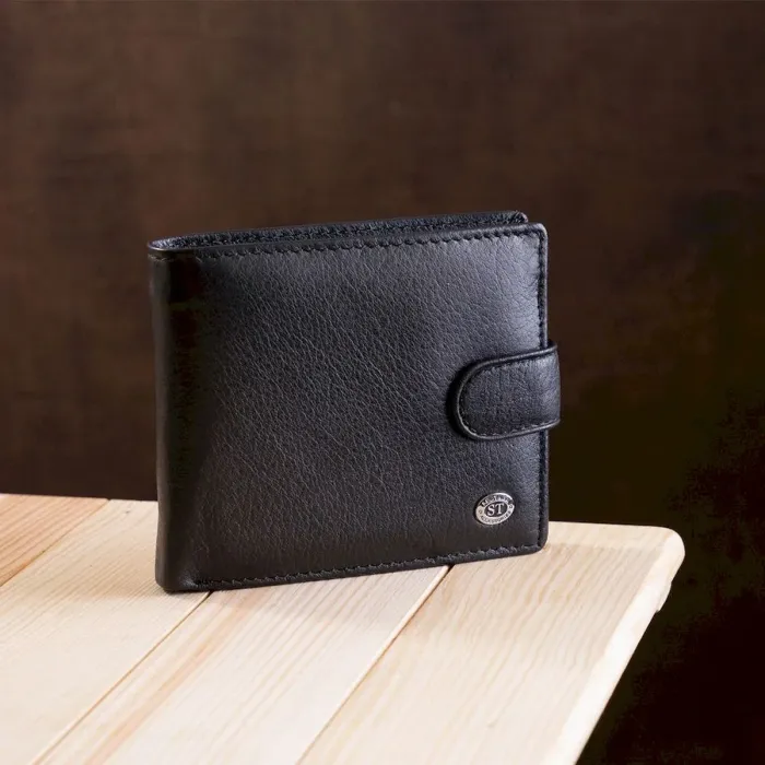 Превосходный мужской бумажник ST Leather 18834 Черный