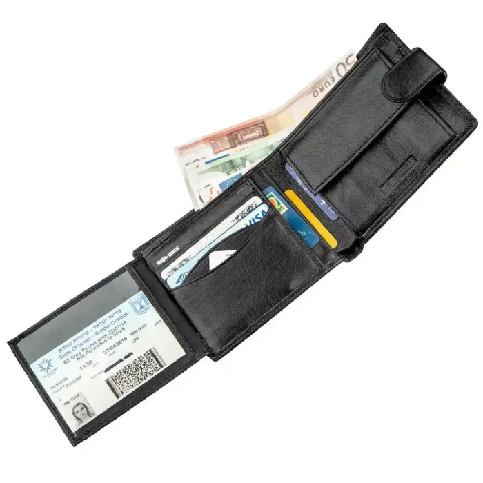 Превосходный мужской бумажник ST Leather 18834 Черный