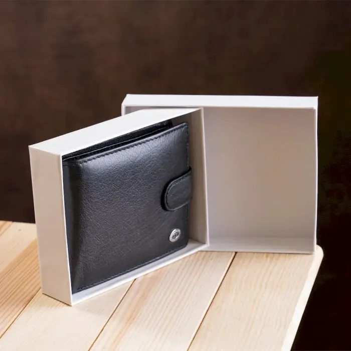 Превосходный мужской бумажник ST Leather 18834 Черный