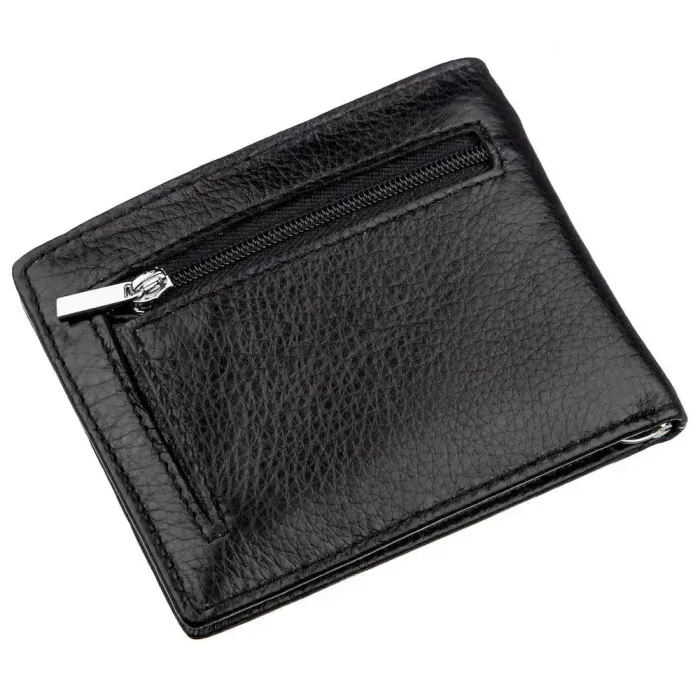 Компактний чоловічий гаманець із затискачем ST Leather 18837 Чорний