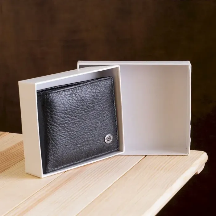 Компактний чоловічий гаманець із затискачем ST Leather 18837 Чорний