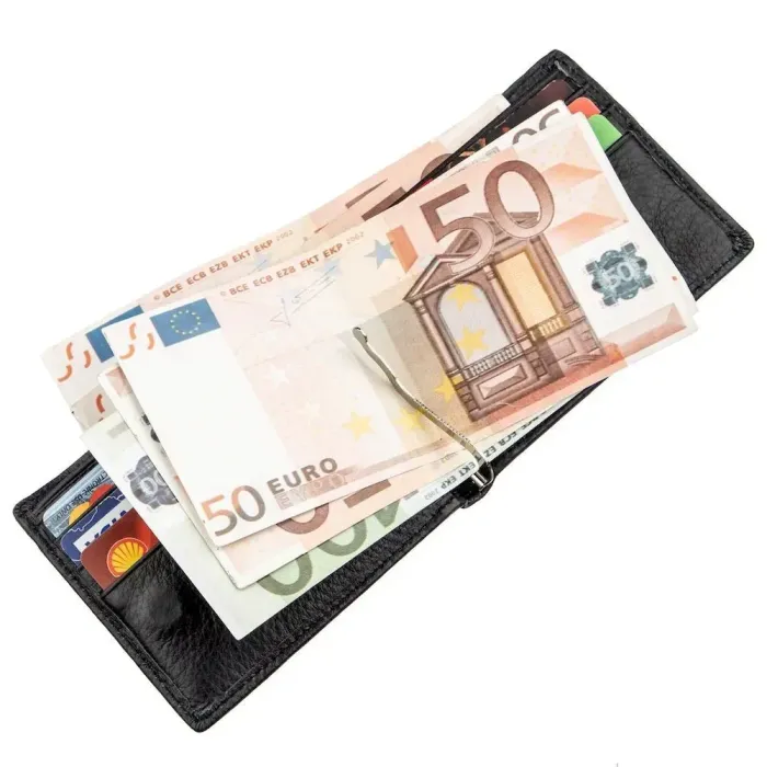 Компактний чоловічий гаманець із затискачем ST Leather 18837 Чорний