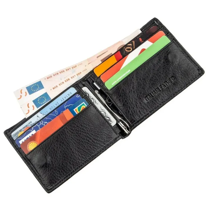 Компактний чоловічий гаманець із затискачем ST Leather 18837 Чорний
