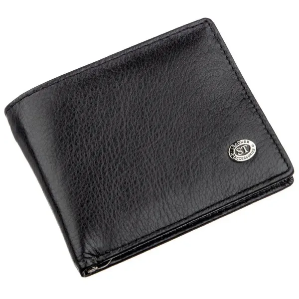 Компактний чоловічий гаманець із затискачем ST Leather 18837 Чорний