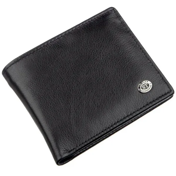 Чоловічий портмоне із затискачем та монетницею ST Leather 18853 Чорний