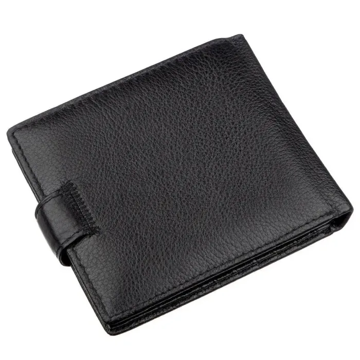 Чоловічий гаманець з монетницею ST Leather 18854 Чорний