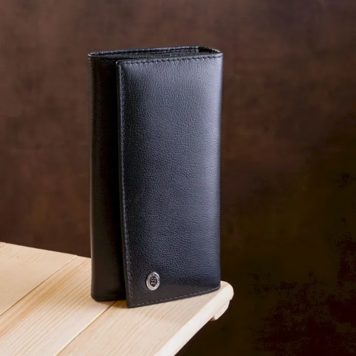 Гаманець для жінок на кнопці ST Leather 18859 Чорний