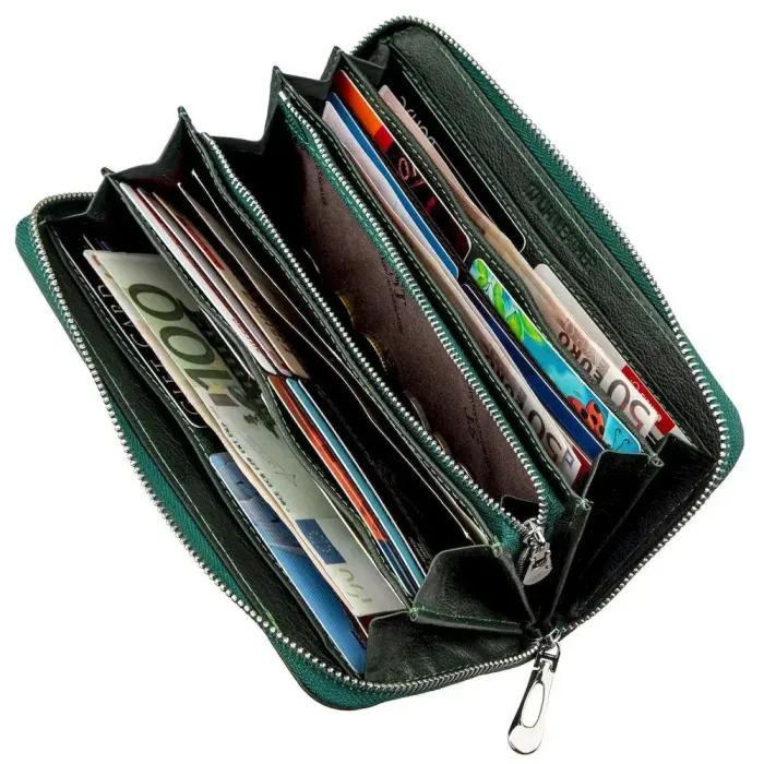 Елегантний гаманець-клатч ST Leather 18866 Зелений