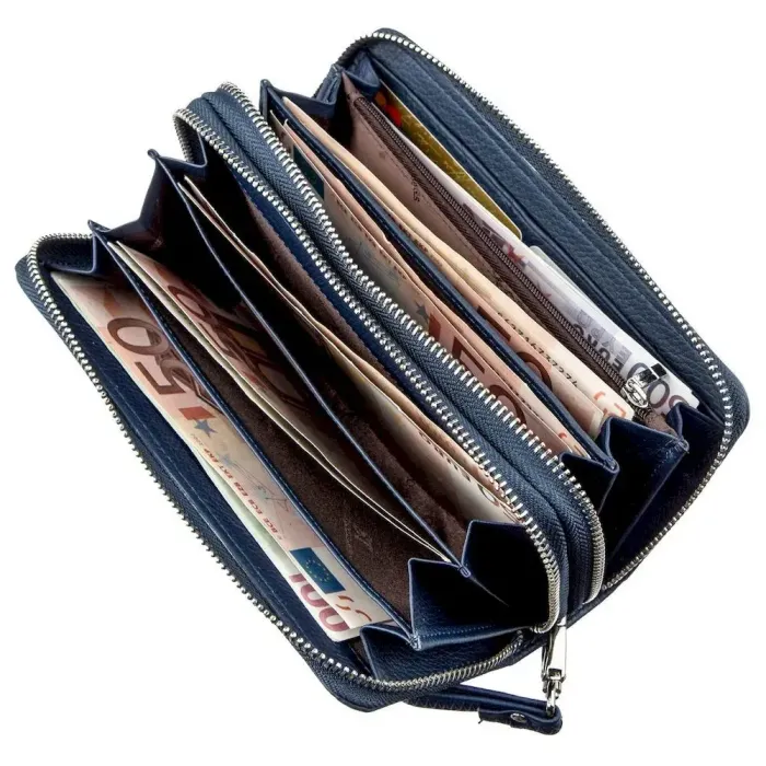 Цікавий жіночий клатч із ремінцем ST Leather 18869 Синій