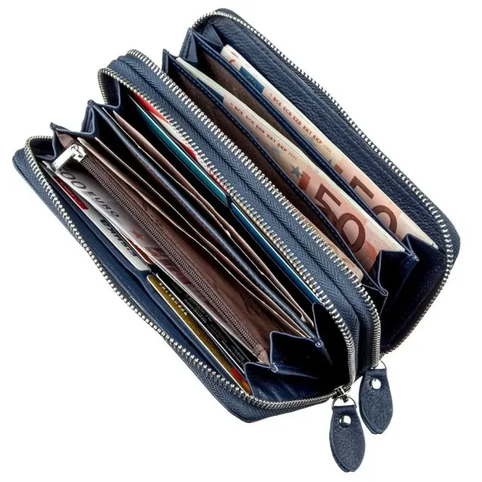 Цікавий жіночий клатч із ремінцем ST Leather 18869 Синій