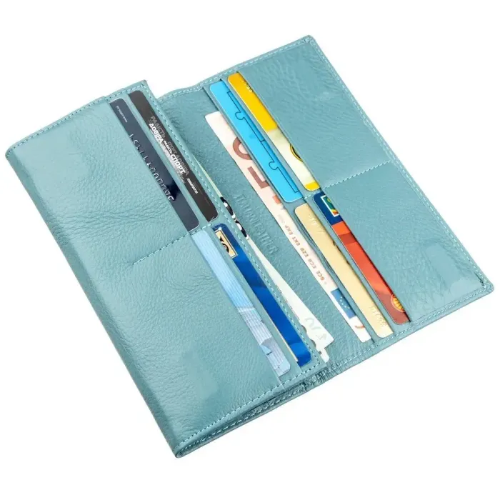 Яскравий гаманець ST Leather 18876 Блакитний