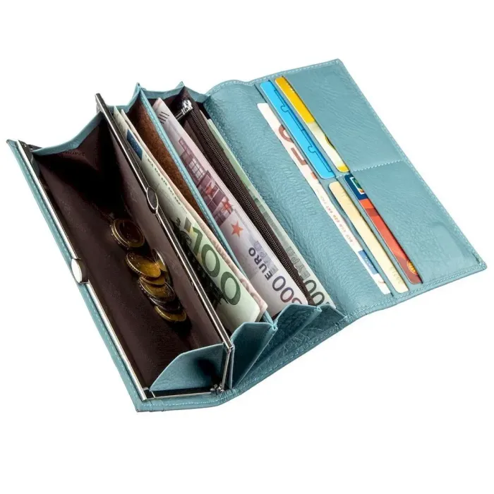 Яскравий гаманець ST Leather 18876 Блакитний