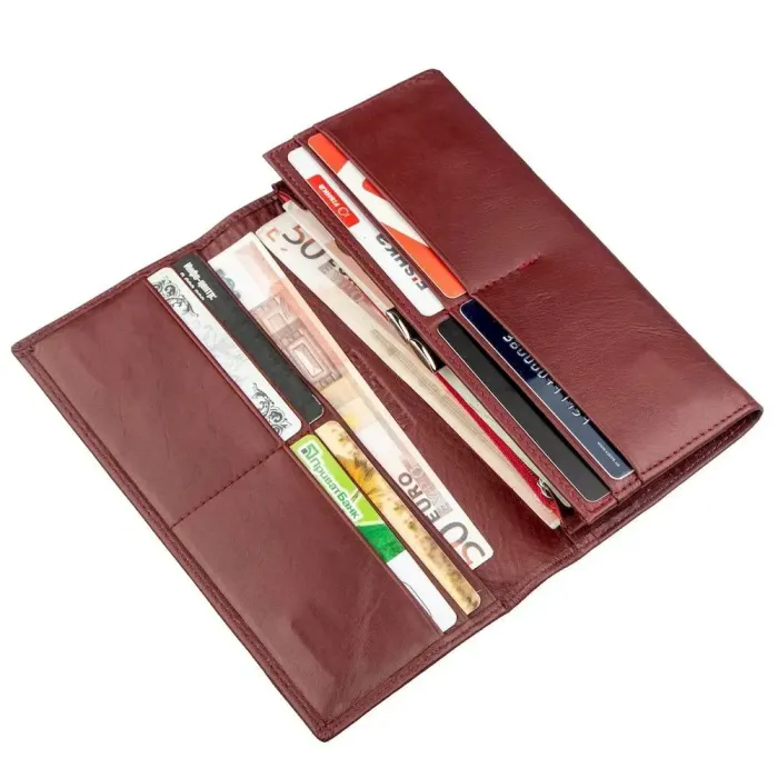 Місткий жіночий гаманець ST Leather 18877 Темно-червоний