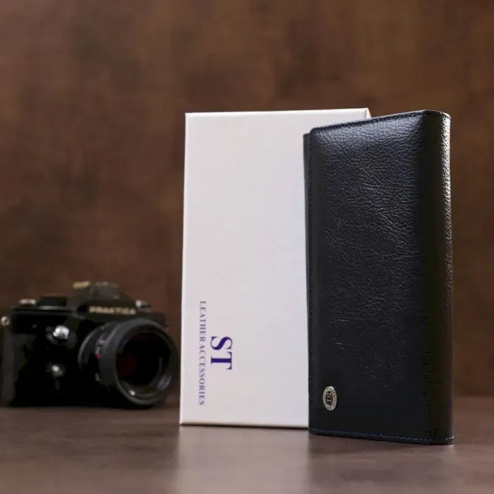 Кошелек-клатч с визитницей ST Leather 18880 Серо-синий