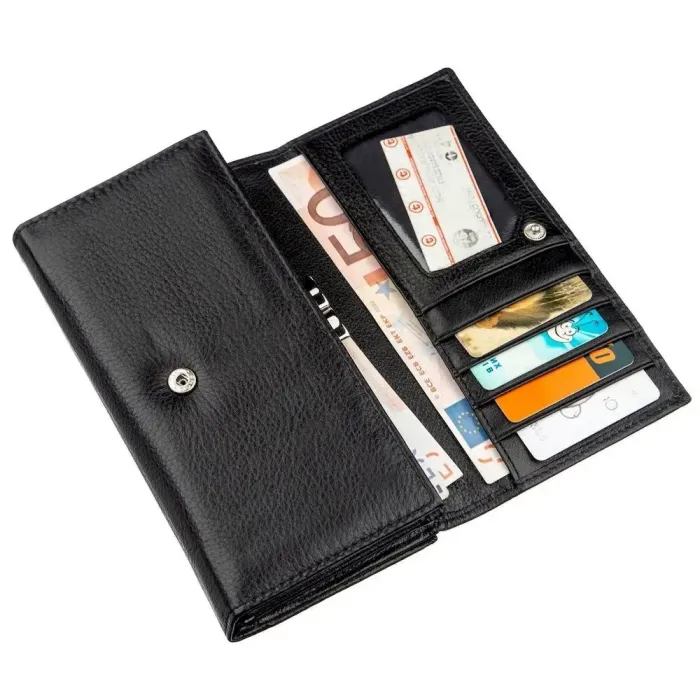 Жіночий гаманець з візитницею ST Leather 18881 Чорний