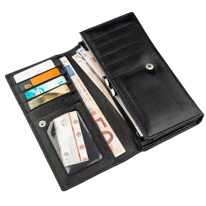 Жіночий гаманець з візитницею ST Leather 18881 Чорний