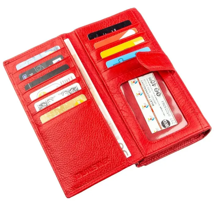 Яскравий гаманець для жінок з візитницею ST Leather 18882 Червоний