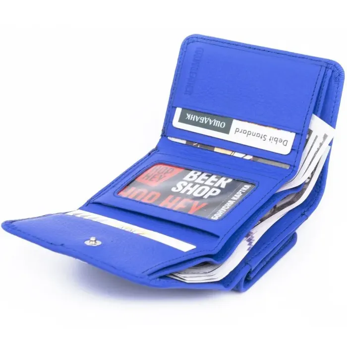 Оригінальний жіночий гаманець із монетницею ST Leather 18888 Блакитний