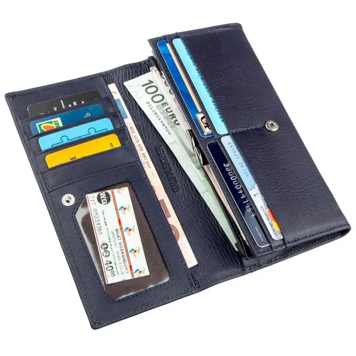 Жіночий гаманець із зовнішнім відділенням ST Leather 18895 Синій