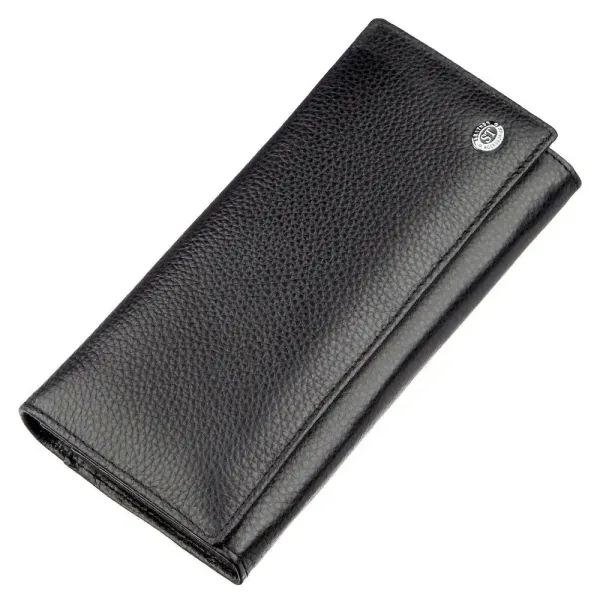 Гаманець із монетницею на клямці ST Leather 18896 Чорний