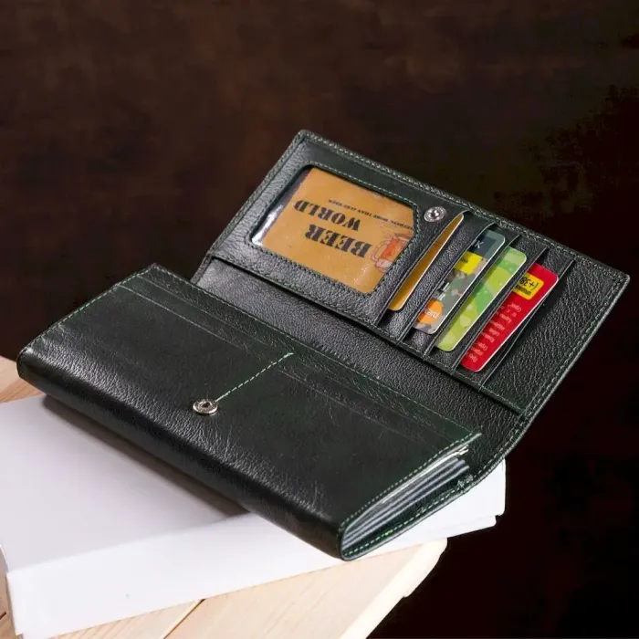 Гаманець для жінок із зовнішнім відділенням ST Leather 18900 Зелений
