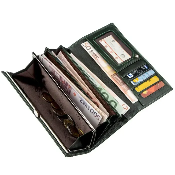 Гаманець для жінок із зовнішнім відділенням ST Leather 18900 Зелений