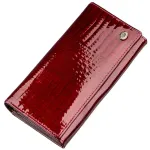Місткий лаковий жіночий гаманець на кнопці ST Leather 18904