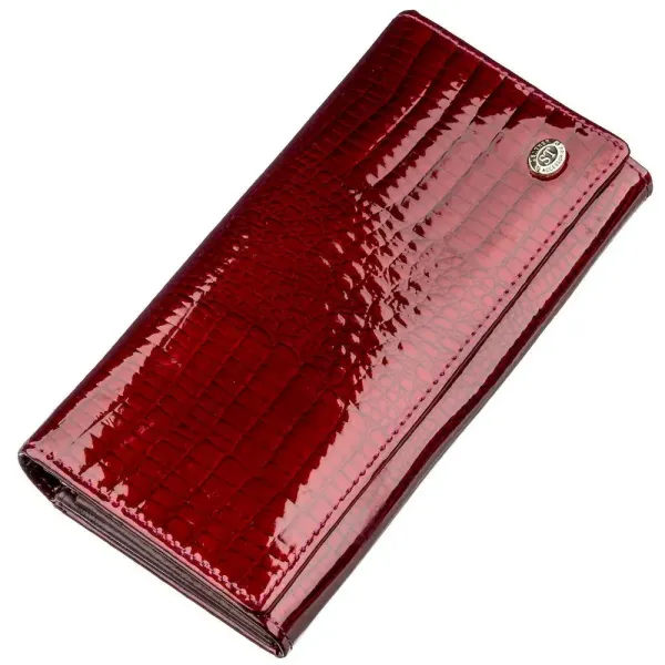 Місткий лаковий жіночий гаманець на кнопці ST Leather 18904