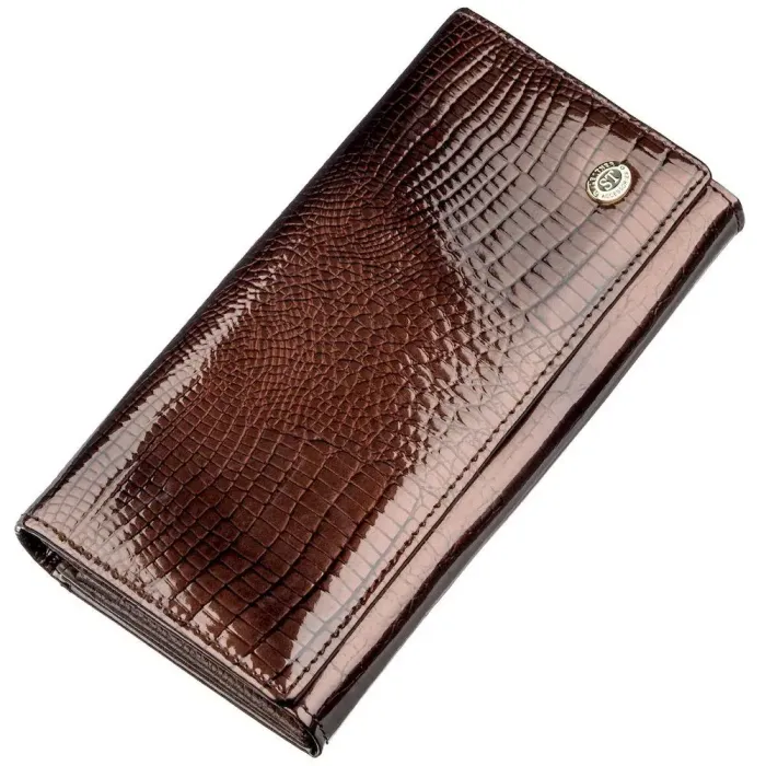 Жіночий гаманець з монетницею на клямці ST Leather 18906 Коричневий