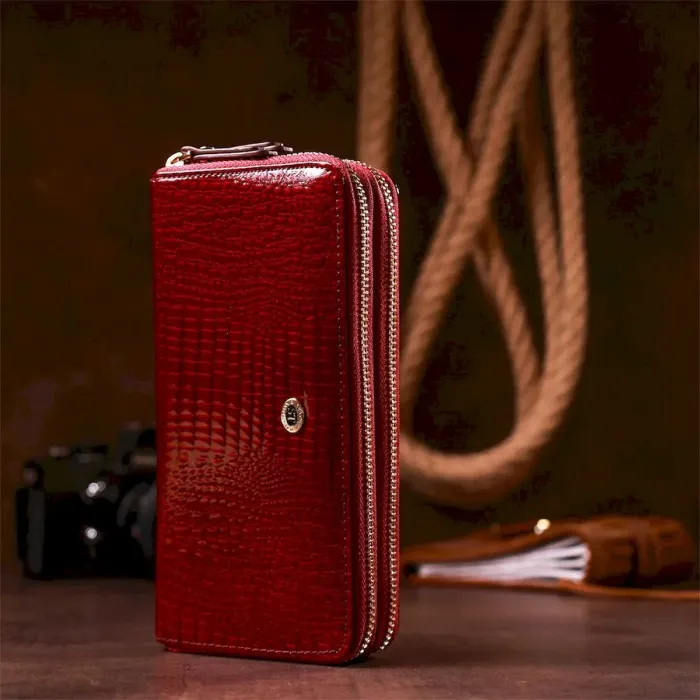 Жіночий клатч із двома відділеннями ST Leather 18907 Бордовий