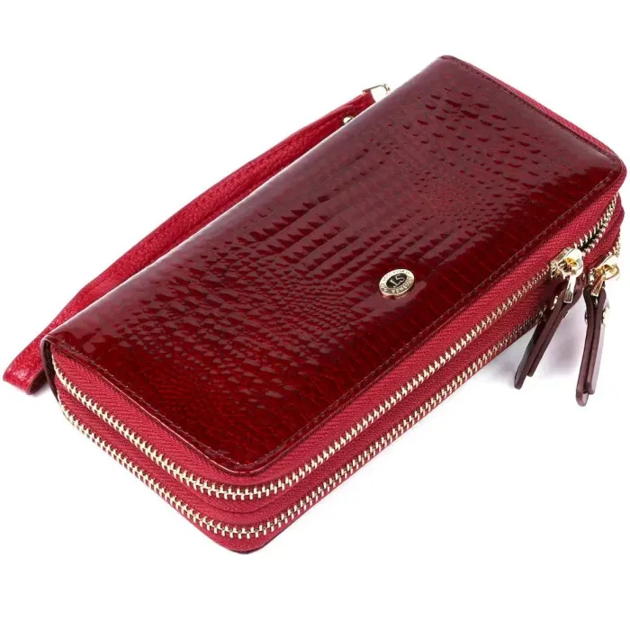 Жіночий клатч із двома відділеннями ST Leather 18907 Бордовий