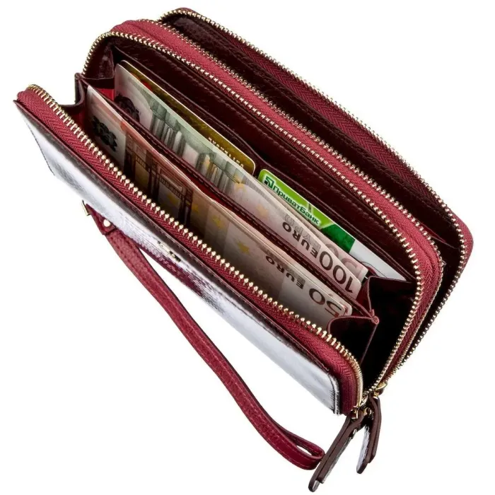 Жіночий клатч із двома відділеннями ST Leather 18907 Бордовий