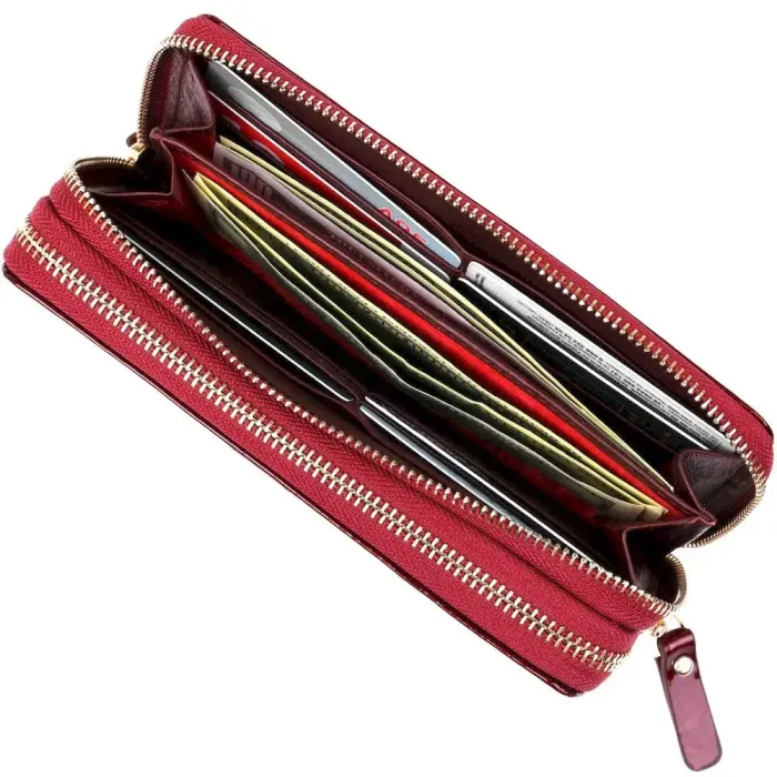 Жіночий клатч із двома відділеннями ST Leather 18907 Бордовий