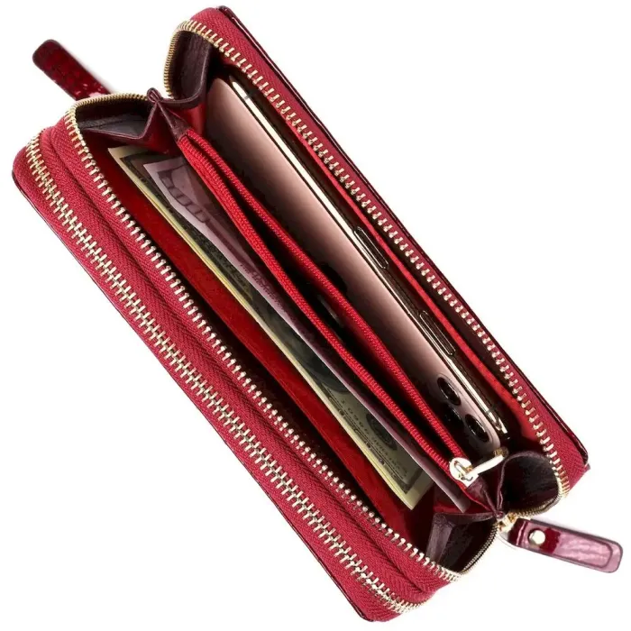 Жіночий клатч із двома відділеннями ST Leather 18907 Бордовий