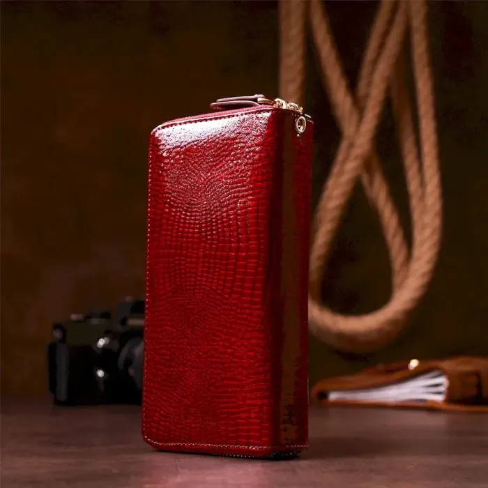 Жіночий клатч із двома відділеннями ST Leather 18907 Бордовий