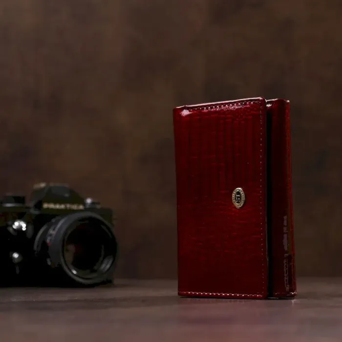 Класичний жіночий гаманець на кнопці ST Leather 18913 Бордовий