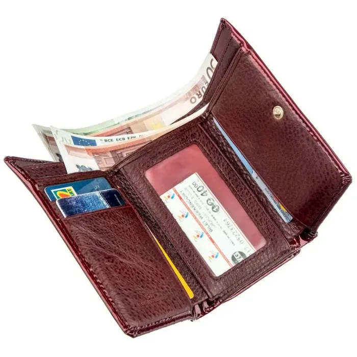 Класичний жіночий гаманець на кнопці ST Leather 18913 Бордовий