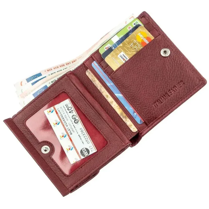 Невеликий жіночий гаманець із монетницею ST Leather 18920 Бордовий