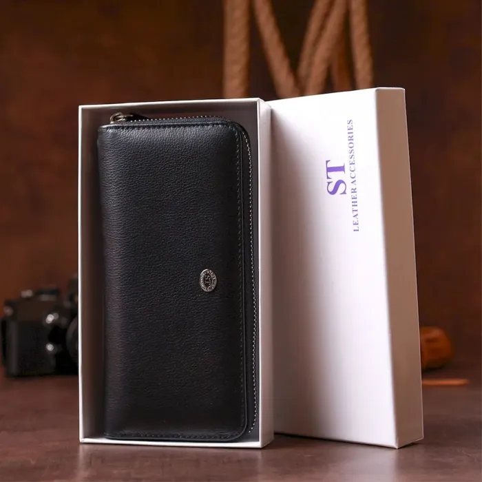 Шкіряний жіночий клатч ST Leather 18933 Чорний