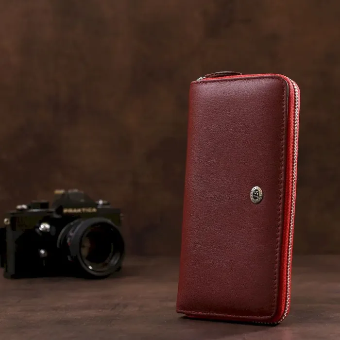 Універсальний клатч-гаманець ST Leather 18935 Темно-червоний