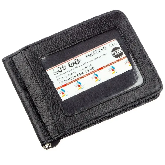 Шкіряний чоловічий затискач на магніті ST Leather 18937 Чорний