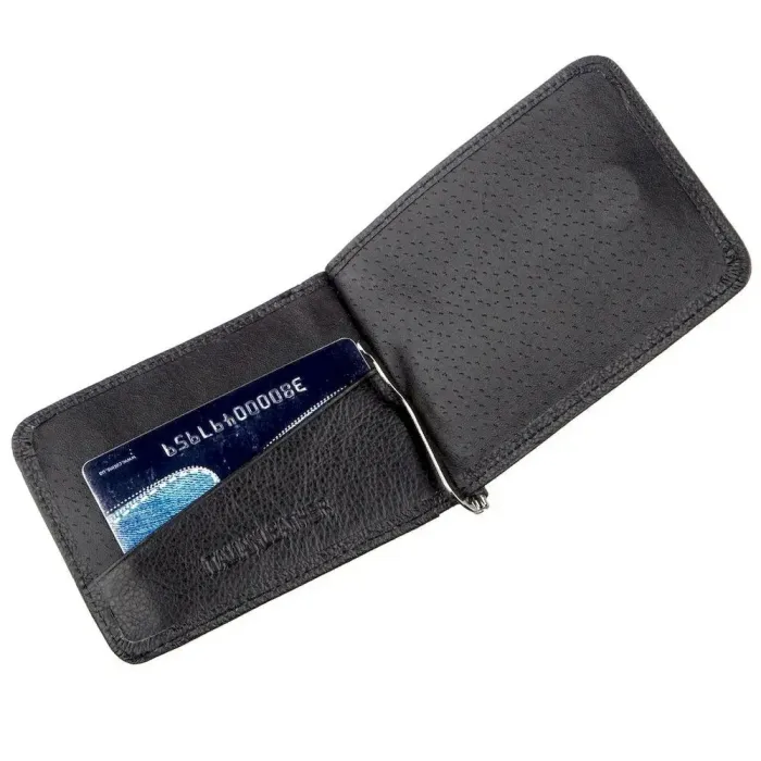Шкіряний чоловічий затискач на магніті ST Leather 18937 Чорний