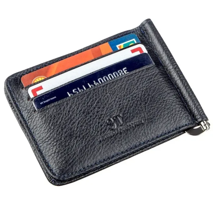 Практичний затискач для чоловіків на магніті ST Leather 18939 Синій