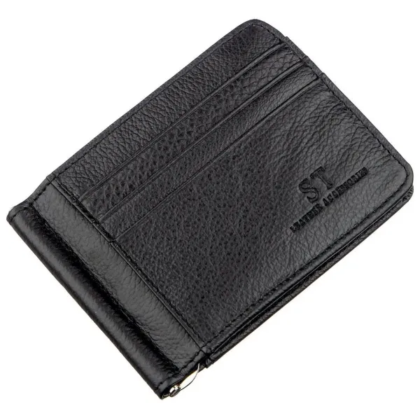 Чоловічий затискач з кишенями для карток ST Leather 18940 Чорний