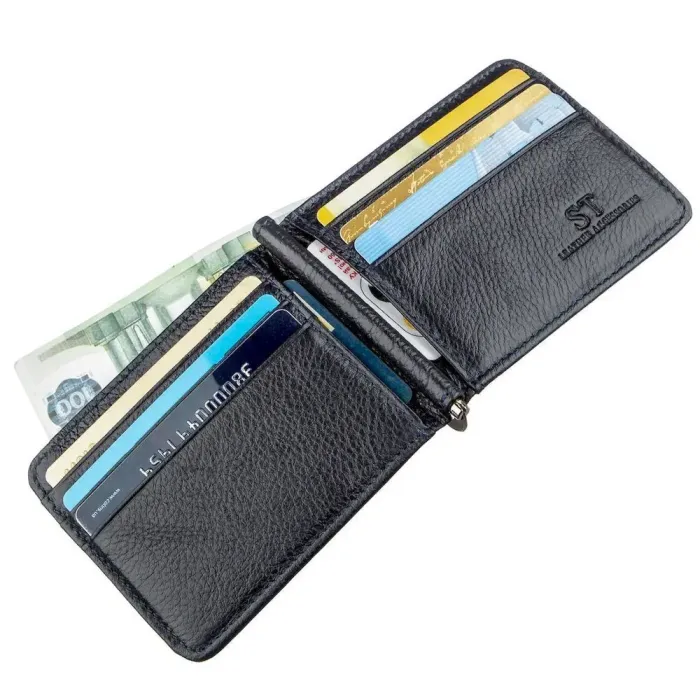 Шкіряний затискач для чоловіків ST Leather 18942 Синій