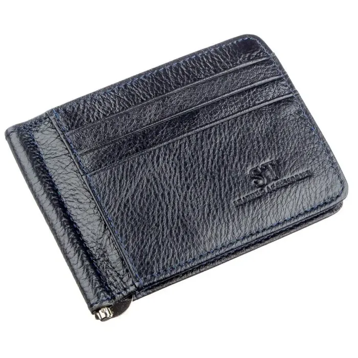 Шкіряний затискач для чоловіків ST Leather 18942 Синій