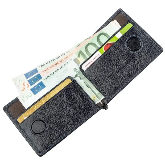 Шкіряний затискач для чоловіків на магніті ST Leather 18944 Синій