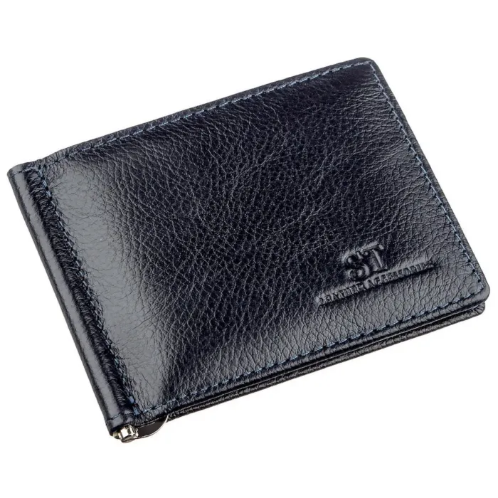 Шкіряний затискач для чоловіків на магніті ST Leather 18944 Синій